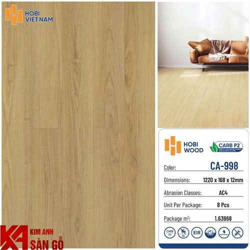 Sàn Gỗ Công Nghiệp 12MM HOBI CA-998